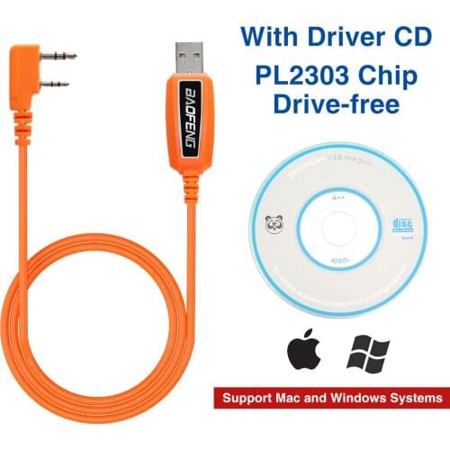 Original Baofeng USB Programming Cable PL2303 Chip for Baofeng UV-5R UV-82 UV-S9 PLUS Handheld Ham Two Way Radio with Driver CD
