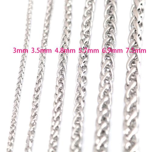 3mm 3.5mm 4.8mm 5.7mm 6.9mm 7.5mm Stainless Steel Lanterns Necklace Chain For women men locket pendant