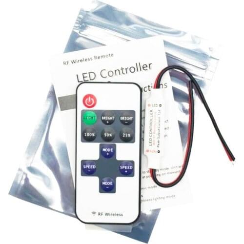 11 Key 12V RF Wireless Radio Frequency Remote Controller Dimmer For LED Strip Drop shipping Lighting accessories Color Light Rc