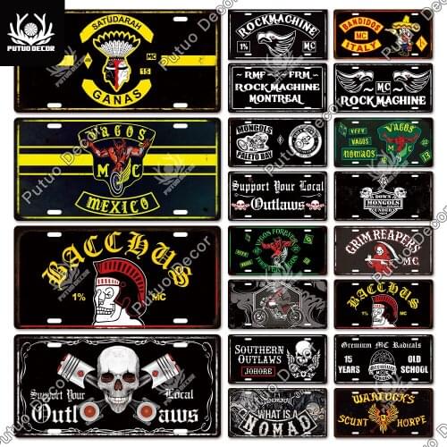 Putuo Decor Locomotive Metal Sign Licenses Plate Plaque Tin Sign Metal Vintage Decoration for Garage Man Cave Club Wall Decor