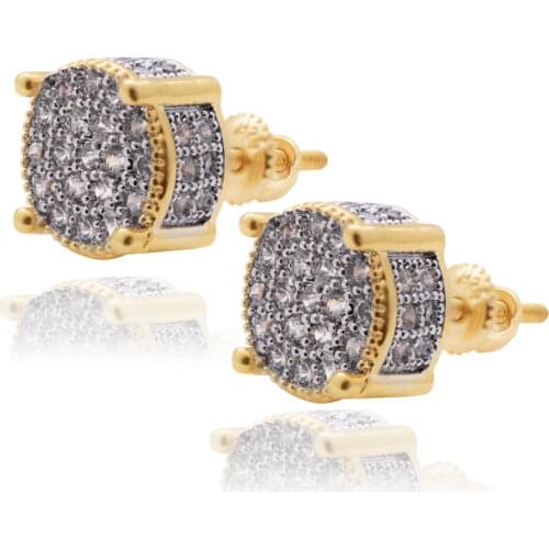 Hip Hop Stud earrings Iced Out AAA CZ Shiny Wedding Earrings Set for Women Men Crystal Jewelry Accessories Earing