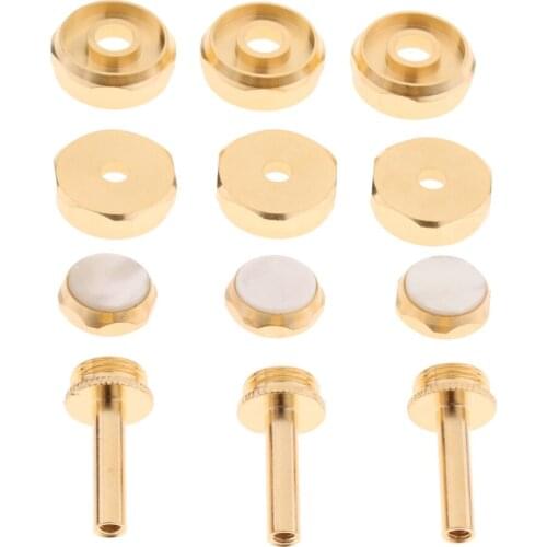 1 Set Golden Metal Connecting Rods Piston Buttons Caps for Trumpet Replacement Parts Accessories