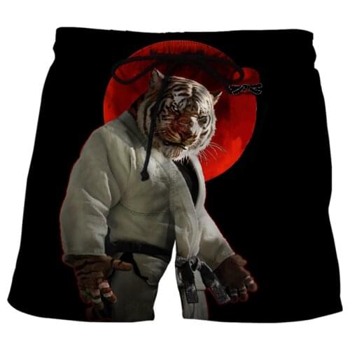 Love Jiu Jitsu Mens 3D Print Board Shorts Martial Tiger Summer Beach Shorts Quick Dry Unisex Streetwear Harajuku Casual Baggys 2