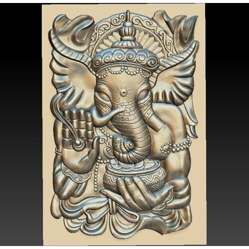 Elephant Buddha 3d STL relief digital file - STL Model for CNC Router Aspire Artcam 3D Printer Carving Engraver Bas Relief
