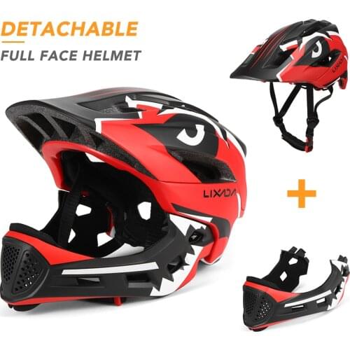 Lixada Bike Helmet for Kids Detachable Full Face Sports Safety Cycling MTB Motorcycle Skateboarding Roller Skating Helmet