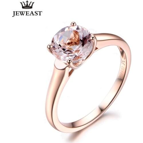 ML Natural Morgan Stone 18K Pure Gold 2020 New Hot Selling Top Ring Women Heart Shape Ring For Ladies Woman Genuine Jewelry