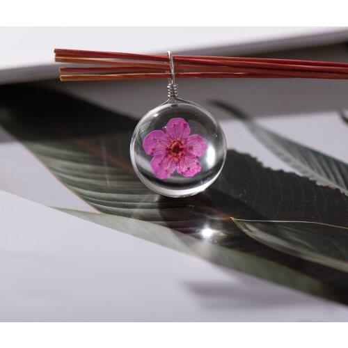 18# with hook Solid Real Dried Flower Spherical Glass Ball Glass beads #IY430
