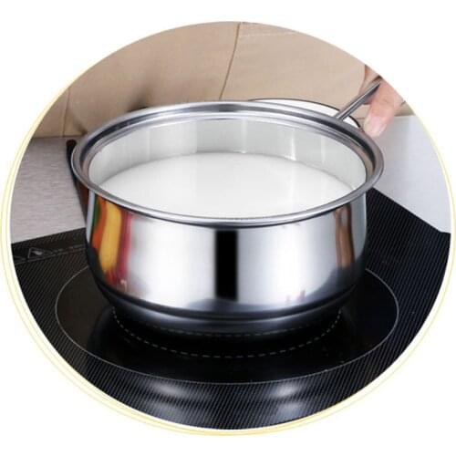 3pcs Stainless Steel Cookware Set Flat Bottom Frying Pan Soup Pot Milk Pot Kit 27RE