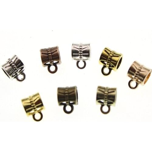 30pcs Silver Gold Color Charm Bail Beads Pendant Clip Clasp Connectors for Bracelet Necklace DIY Jewelry Making Accessories
