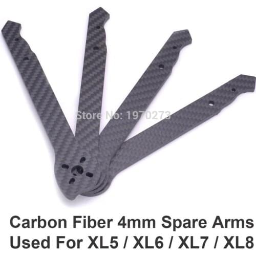 3K Full Carbon Fiber arm 4mm Replacement Spare Arms for V2 XL5 232mm / XL6 283mm / XL7 294mm / XL8 360mm RC FPV Freestyle Frame