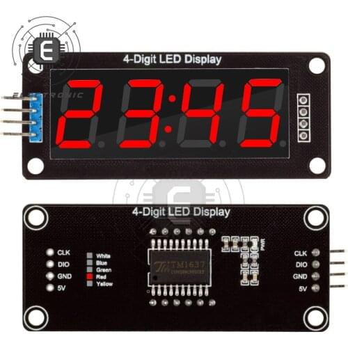 0.56inch TM1637 4-Digit LED Digital Display Tube Decimal 7-Segments Available in Multiple Colors