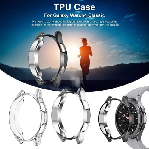 TPU Case Protective Plating Bumper Shell For Galaxy Watch4 Classic 46mm Waterproof Shockproof Protective Cover Watch Accessories
