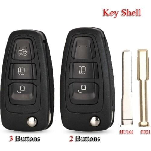 Kutery 10pcs/Lot Folding Car Key Shell For Ford Focus Mondeo Fiesta 2013 3Buttons With HU101/F021 Uncut Blade Key Cover Fob Case