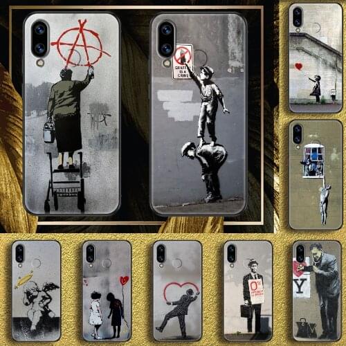 Street Art panda Funny Phone case For Huawei Honor 6 7 8 9 10 10i 20 A C X Lite Pro Play black pretty Etui 3D cover soft bumper