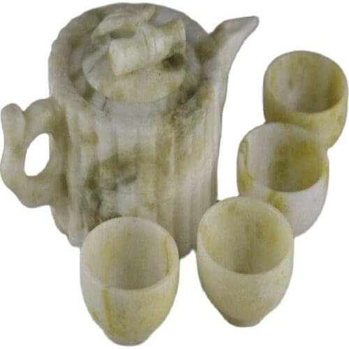 China100% Natural jades Hand-carved Kung Fu Tea Statues jades Wine Glass Can use