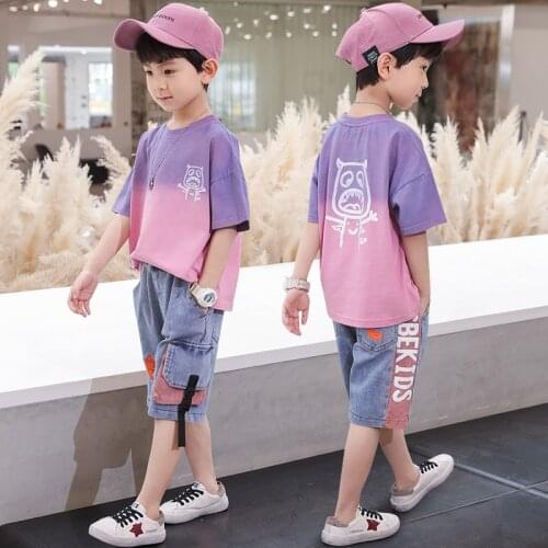 Childrens clothing boys summer suit new summer boy two-piece set