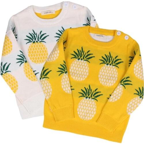 Kids Fashion Sweater Knitted Pullovers 2020 Pineapple Pattern Fruit Print Boys Girls Autumn Winter Outwear Clothing 12M-5Y GW28