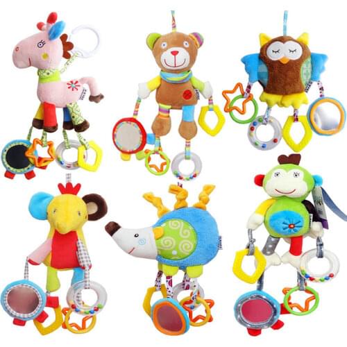 Newborn Baby Plush Stroller Toys Baby Rattles Mobiles Cartoon Animal Hanging Bell Educational Baby Toys 0-12 Months Speelgoed