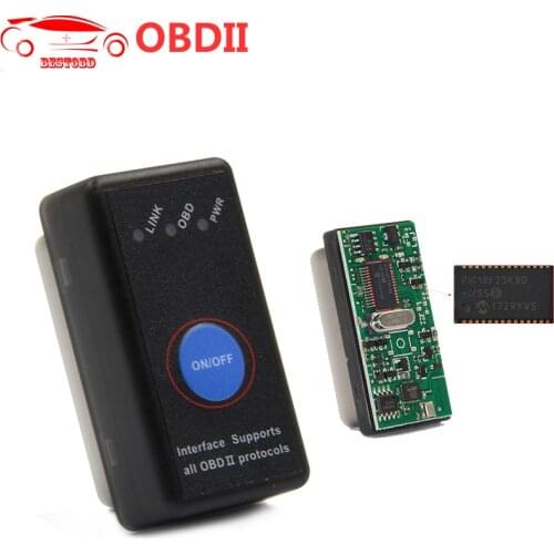ELM327 V1.5 PIC18F25K80 Chip BT-wireless Power Switch OBD2 OBDII Scanner Works on Android / IOS System