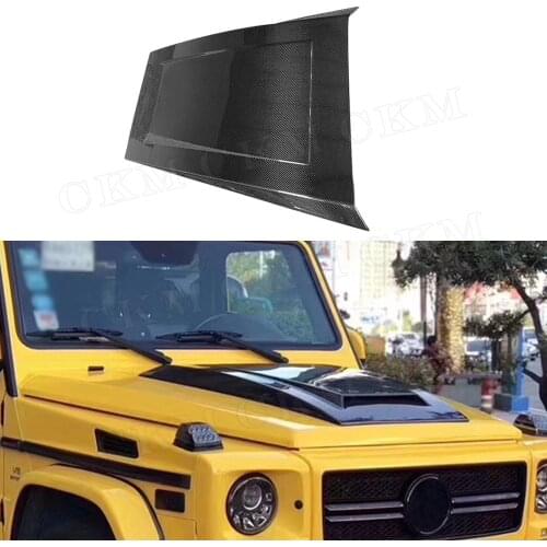 G Class W463 Carbon Fiber Front Engine Hood Vents for Mercedes Benz G500 G550 G55 G65 B Style Car Body Kit 2008-2017