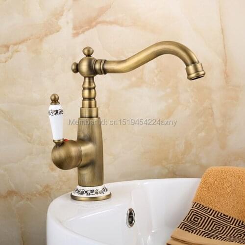 Gizero Bathroom Sink Mixer Swivel Faucet Hot and Cold Taps Porcelain Base Ceramic Handle torneira banheiro GI09