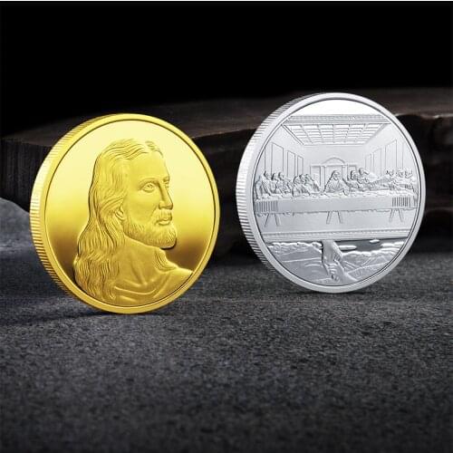Jesus Gold Coin Christmas Easter Souvenir Last Supper Travel Collectible Coin