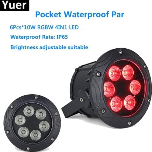 Pocket Waterproof Par 6X10W RGBW 4IN1 Mini LED Par Light Business Led Flat Par Light with Professional for Party KTV Disco DJ