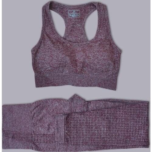 2pcs women seamless yoga set tracksuit workout gym suit fitness yoga clothing scrunch seamless leggings+Push-up Sports Bra Set