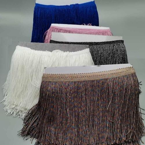High quality 10 yards Fringe Lace Tassel Nayon Lace Trim Ribbon Sew Latin Dress Stage Garment Curtain DIY Accessories