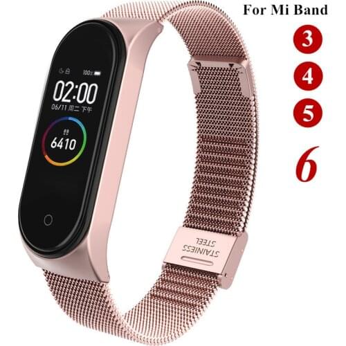 Strap For Xiaomi Mi Band 3 4 5 6 Wrist Metal Bracelet Screwless Stainless Steel Miband for Mi Band 6 4 3 5 Strap Wristbands