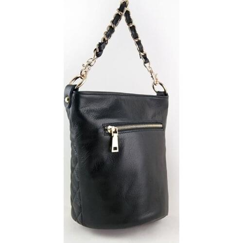 Fashion Leather Women Genuine Shoulder Bag Brand Designer Rhombus Bucket Bag Office Ladies Cowhide Sling Chain Crossbody Bags