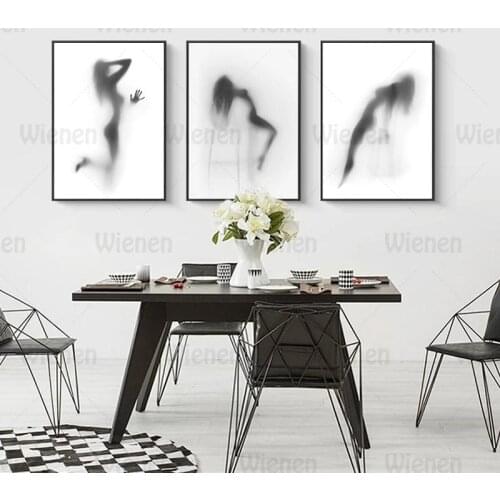Fashion Sexy Woman Girl Perfect Body Shadow Posters Modern Wall Art Canvas Painting Home Decor For Living Room Bedroom Bathroom