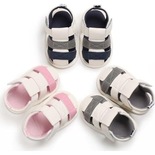 Prewalker Newborn Baby Summer New Beach Sandal Casual Soft Soles Flat Shoes 0-12 Months Baby Bed Shoes First Walking Shoes