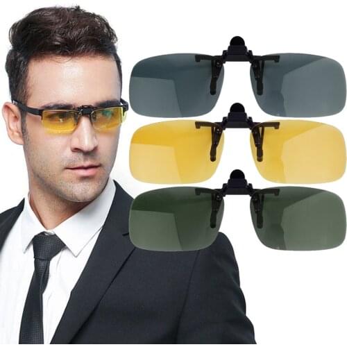 NewDriving Night Vision Clip-on Flip-up Lens Sunglasses Cool Eyewear Clip On Lens Anti-UV 400 Unisex for Women & Men