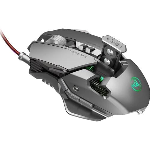 Professional Gaming Mouse 6400 DPI Full 7 Programmable Buttons RGB LED Optical USB Wired Game Mice for Laptop PC Gamer