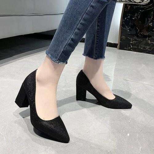 Simple And Versatile Shallow Mouth Bridesmaid Shoes Spring And Summer New Fashion Pointed Temperament High Heel Womens Shoes