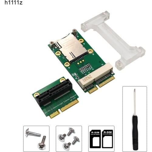 Network Card Mini PCIE Network Adapter Riser Card Vertical Mount for 3G 4G WWAN LTE GPS Network Module SIM Card Slot for Desktop