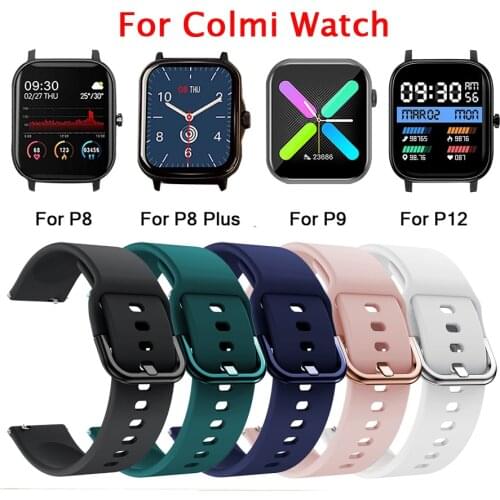 Silicone Watch Strap For Colmi P12 P10 P9 P8 Plus Pro Wristband Bracelet For Colmi V31 V23 Pro Land 1 2S Replacement Watch Band