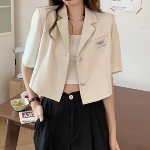 Женские пиджаки с коротким рукавом SLSHLYJ China At AliExpress