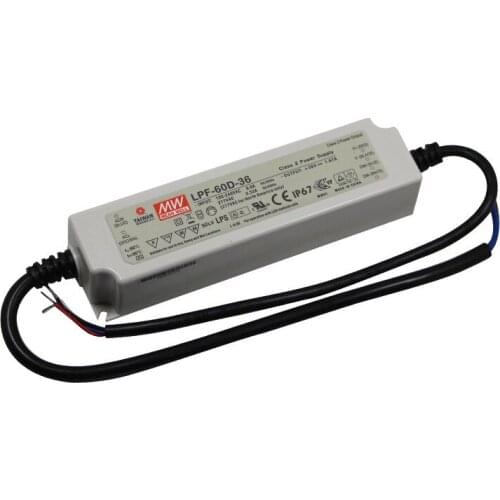 MEAN WELL LPF-60D Series DC12V 15V 20V 24V 30V 36V 42V 48V 60W Single Output Switching LED Power Supply PFC LED Lighting Power