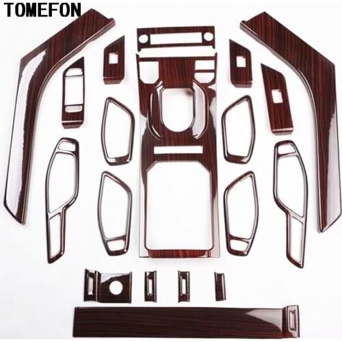 TOMEFON For Range Rover Evoque 2015 to 2018 ABS Wood Paint Interior Door Handle Window Switch Gear Panel Air Vent Trim