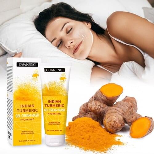 120ml Turmeric Gel Cream Mask Leave-in Face Mask Hydrating Facial Mask Depth Replenishment Whitening Creams Beauty Skin Care