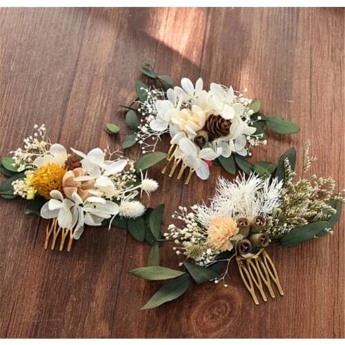 Girls Bridesmaid Wedding Bridal Rose Flower Barrette Hair Pins Clips Bridesmaid Side Comb Jewelry B1018