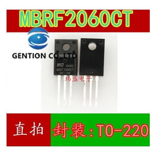 10PCS MBRF2060CT MBR2060CT MBR2060 schottky diodes 20A 60V TO-220 in stock 100% new and original