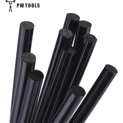 PW TOOLS 10pcs/lot High Viscosity 7*190mm Hot Melt Glue Sticks DIY Black Color Glue Stick For Hot Glue Gun Multi Repair Tool Kit