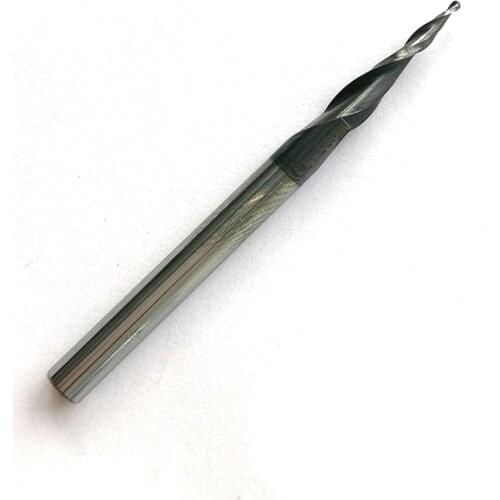 10pcs R0.5*15*D4*50L shank Tungsten solid carbide Tapered Ball Nose End Mills and cone cutter HRC55 with coating