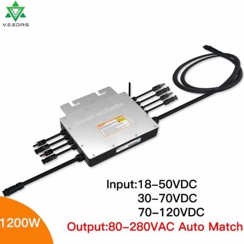 1200W 1400W MPPT Solar Grid Tie Micro Inverter 24V 110V 220V Microinverter Inversor Regulator 50HZ 60Hz For On Grid Solar System