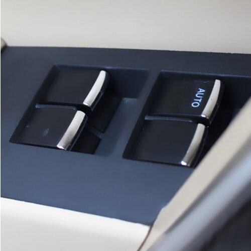 7Pcs New Interior Decorative Chrome Door Lift Window Switch Button Cover Trim For Toyota RAV4 Corolla Yaris 2005 2006 2007