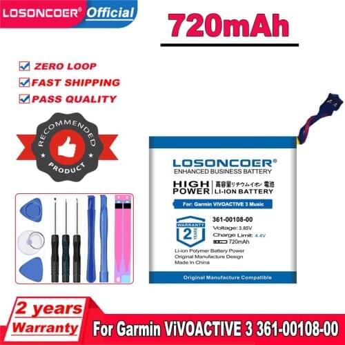 Battery for Garmin ViVOACTIVE 3 Music Watch Li-po Rechargeable Accumulator Replacement 361-00108-00 NL28LL31B03OC 3.85V 260mAh
