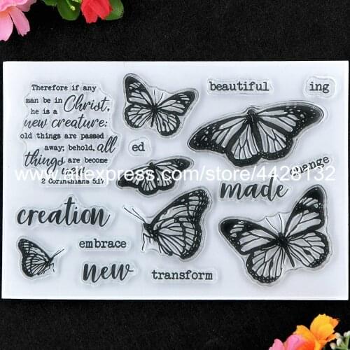 Butterfly Beautiful Made Change Scrapbook photo cards rubber stamp clear stamp transparent stamp 11x16cm 9042605
